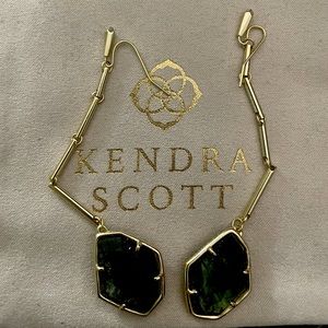 Charmian Gold Drop Earring in Sage Mica